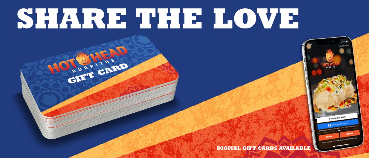 Share the love: Gift cards are now available online or in store!