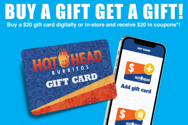 Gift Cards Buy $20 Get $20